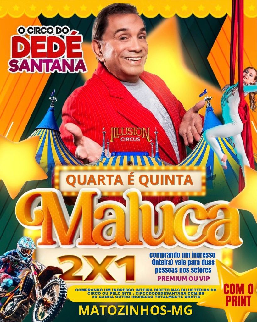 Ingresso Illusion Circus | Matozinhos – MG | 29/01/2026 – Quinta-Feira 20:00hs